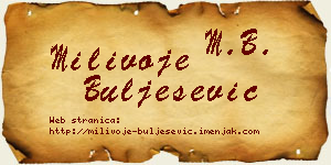 Milivoje Bulješević vizit kartica